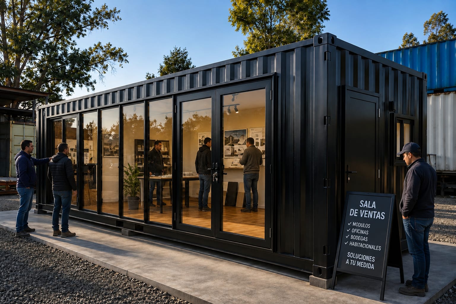 Oficina de ventas modular, proyecto realizado por Intercontainers